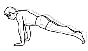 Planche avec flexion et extension des pieds