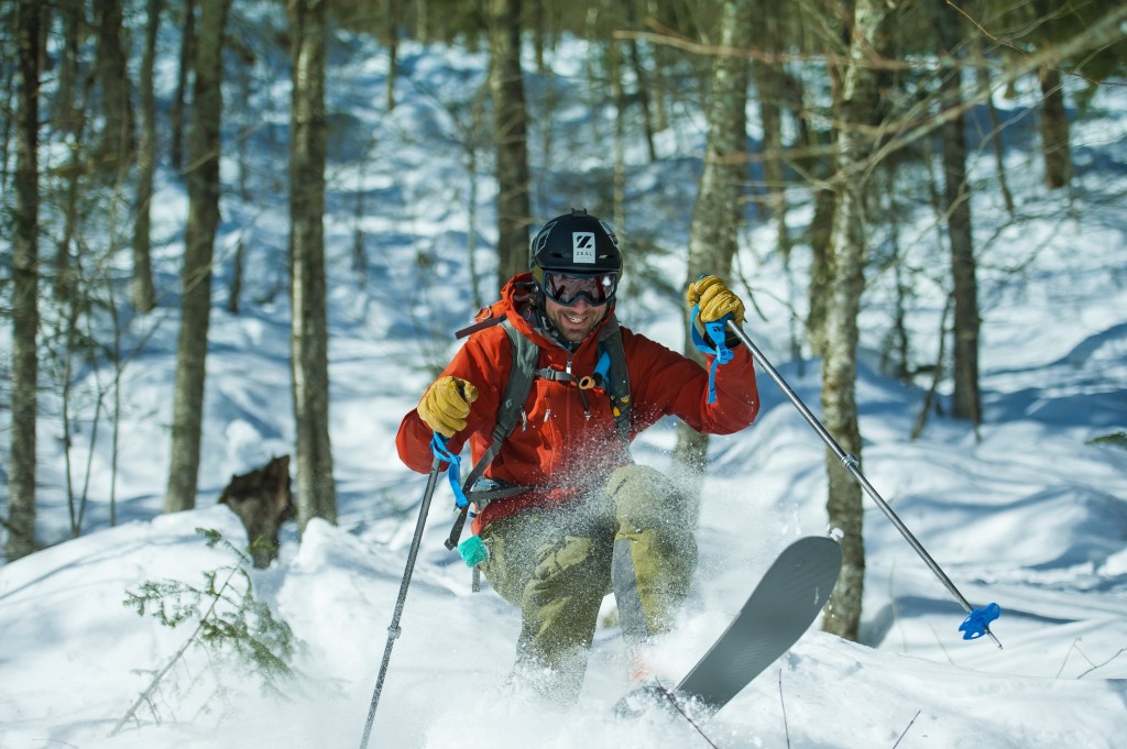 19/03/2015 photos de skieurs en telemark dans le secteur hors-piste Belleau au parc national de la jacques cartier quebec qc canada photo steve deschenes